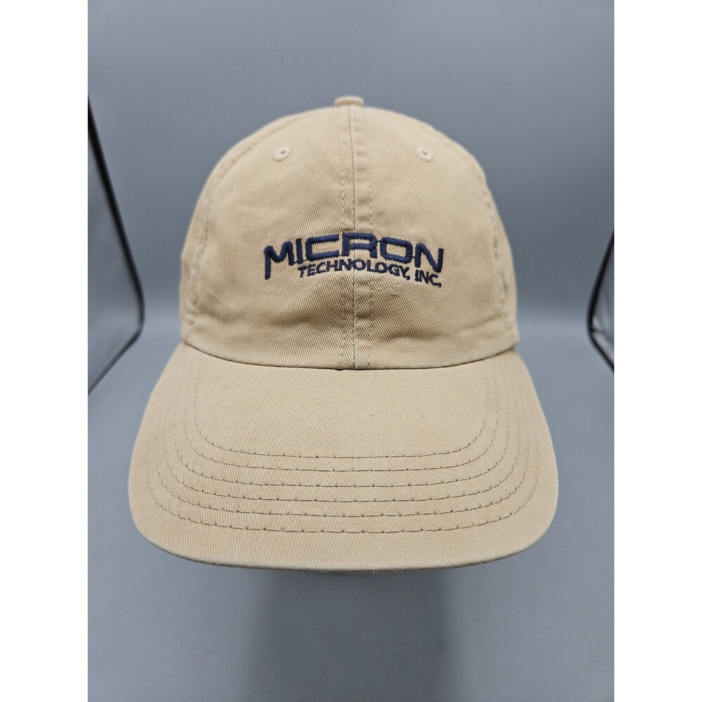 Micron Technology Embroidered Logo  Baseball Dad Cap Hat Khaki  Semiconductor